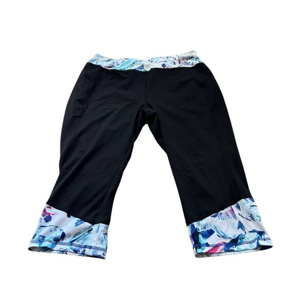 Chico's Black and Multicolor Trim Leggings - Picture 1 of 3